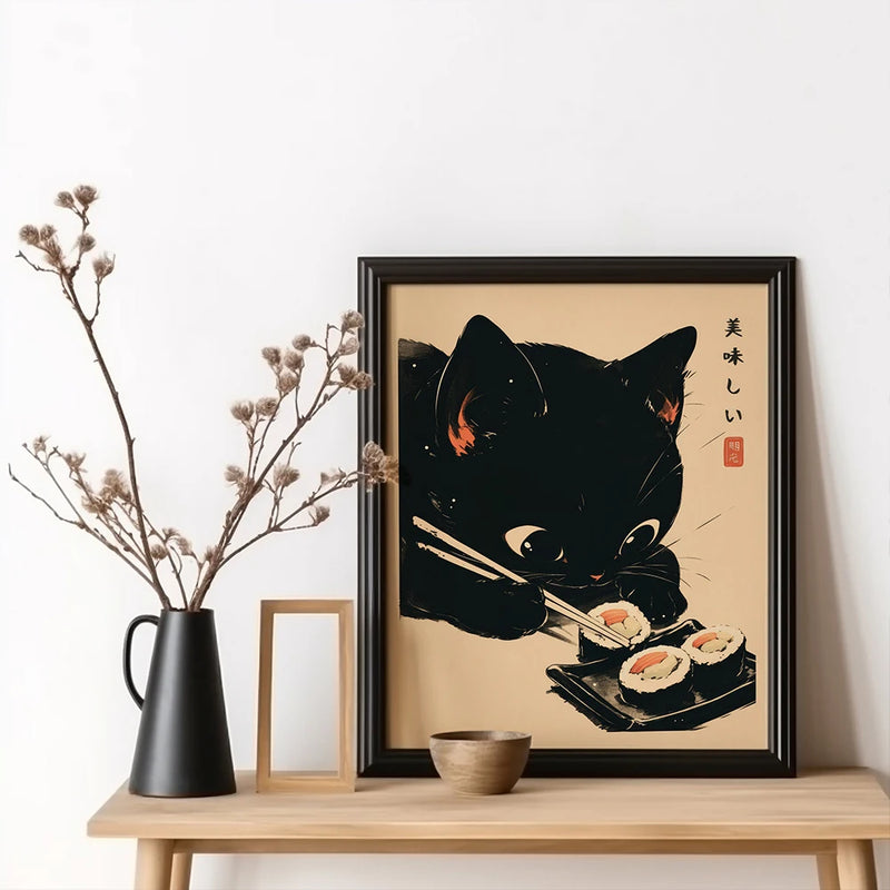 Poster Gatos & Sushi