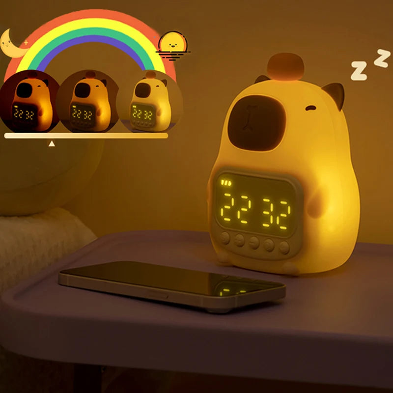 Despertador Capivara com Luz Noturna e Toque Suave