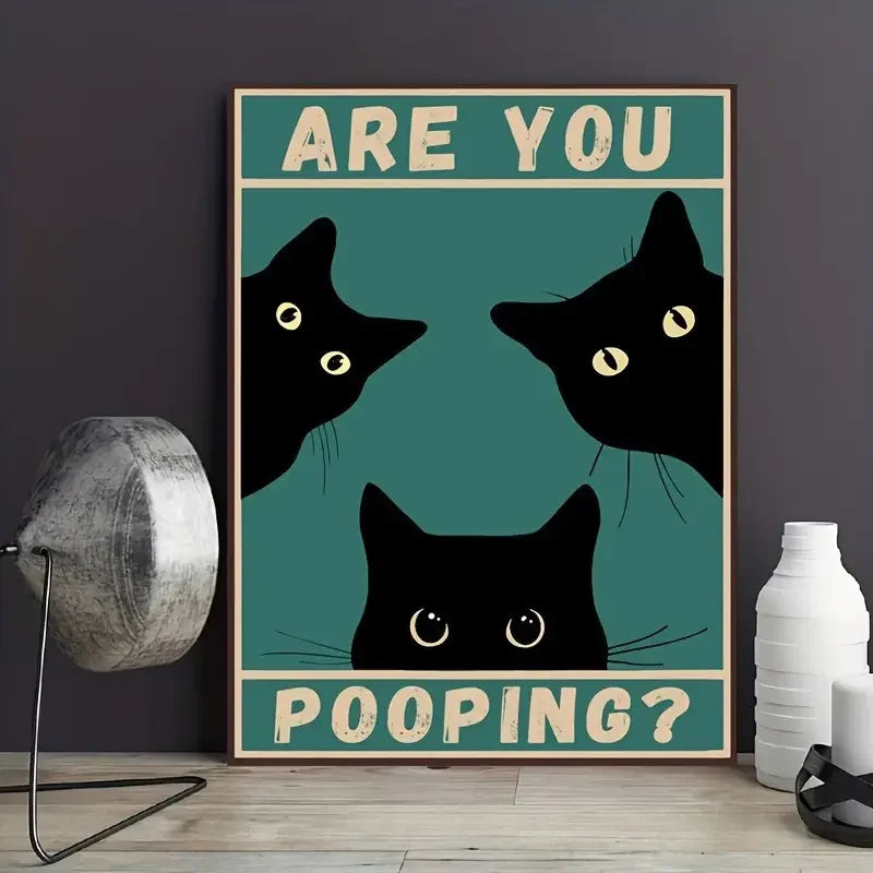 Poster Gato no Banheiro